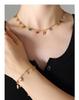 Luxury Multi-color Zircon Jewelry Set: Tassel Necklace with Niche Design Titanium Steel Bracelet