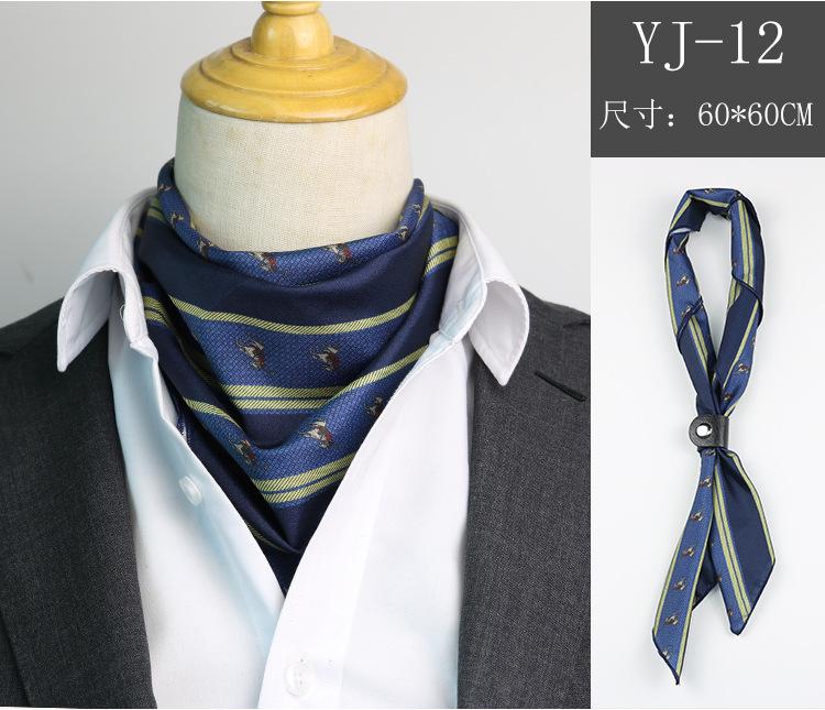 Men'S Spring And Summer Square Scarf Retro Printed Suit Silk Scarf Women'S Tied Hair Headscarf Small Scarf Japanese Thin Scarf