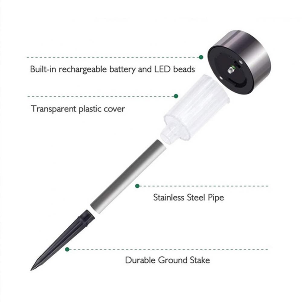 Garden Lamp Durable Stainless Steel Outdoor Lighting Solar Lawn Light Corrosion Preventive Garden Decoration Standard Lamp