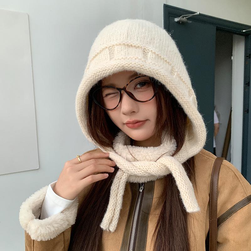 

Осенне-зимние шерстяные шапки для тепла и защиты ушей one size абрикосовый