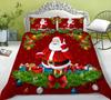 Christmas Bedding Santa Claus Quilt Cover Pillow Cover Bedding Set Duvet Cover Full Size Single/Double Bed Home Decoration