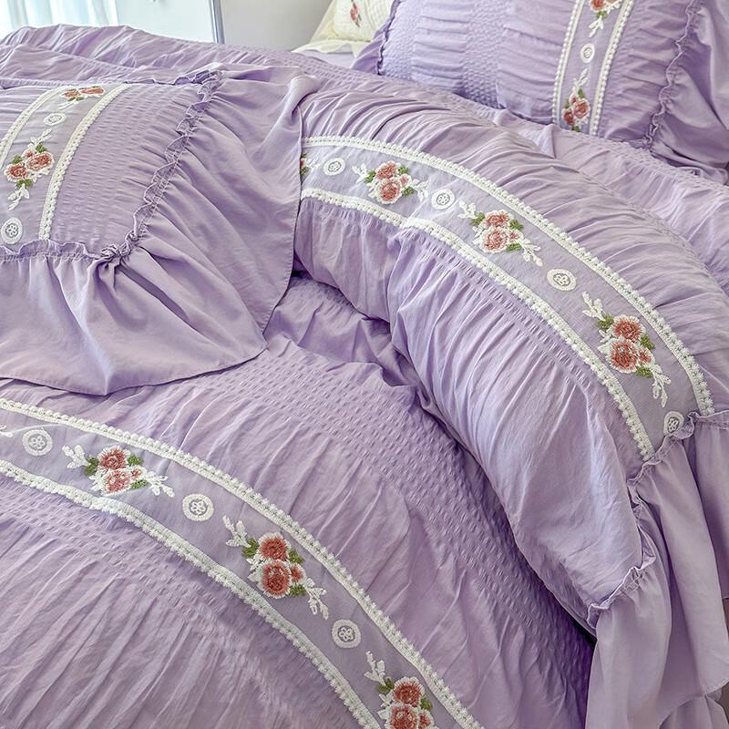 Luowei Summer Washed Cotton Bubble Gauze Bedding Set