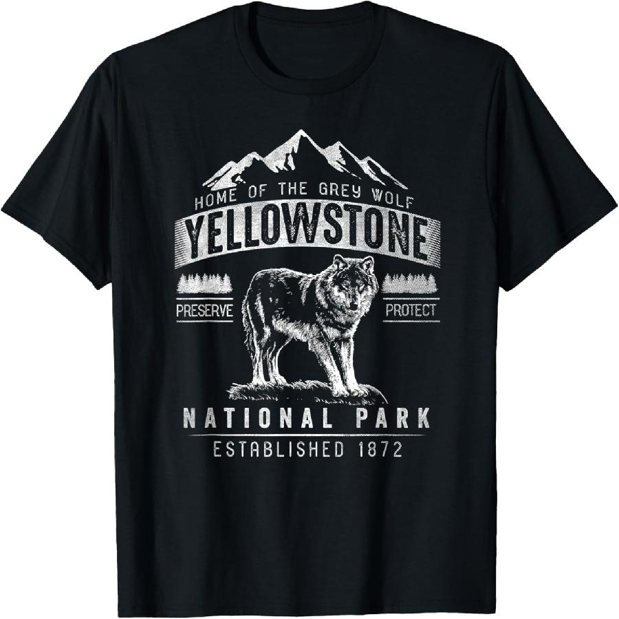 Vintage Grey Wolf Yellowstone National Park T-Shirt XXXXXL