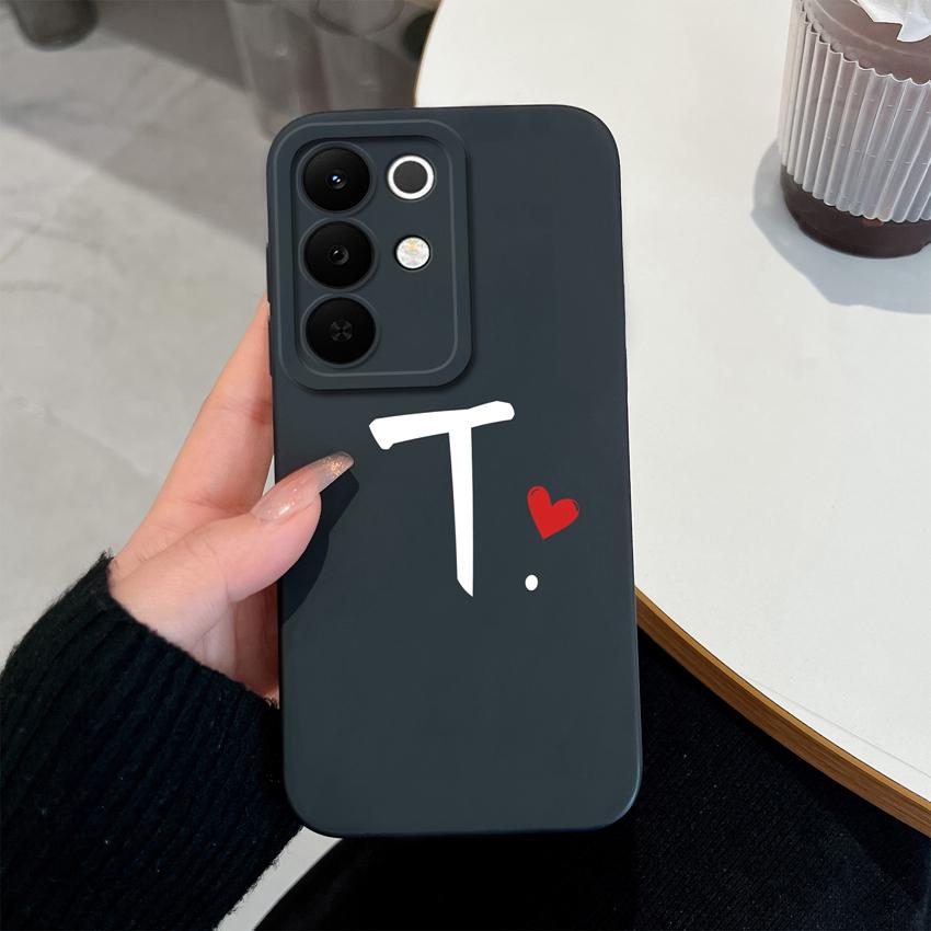 Simple Letter Pattern Phone Case For Oppo Realme C85 Pro C75 C75x C73 C71 C67 C65 C63 C61 C55 C53 C51 C35 Casing Square Matte Silicone Anti Slip Shell