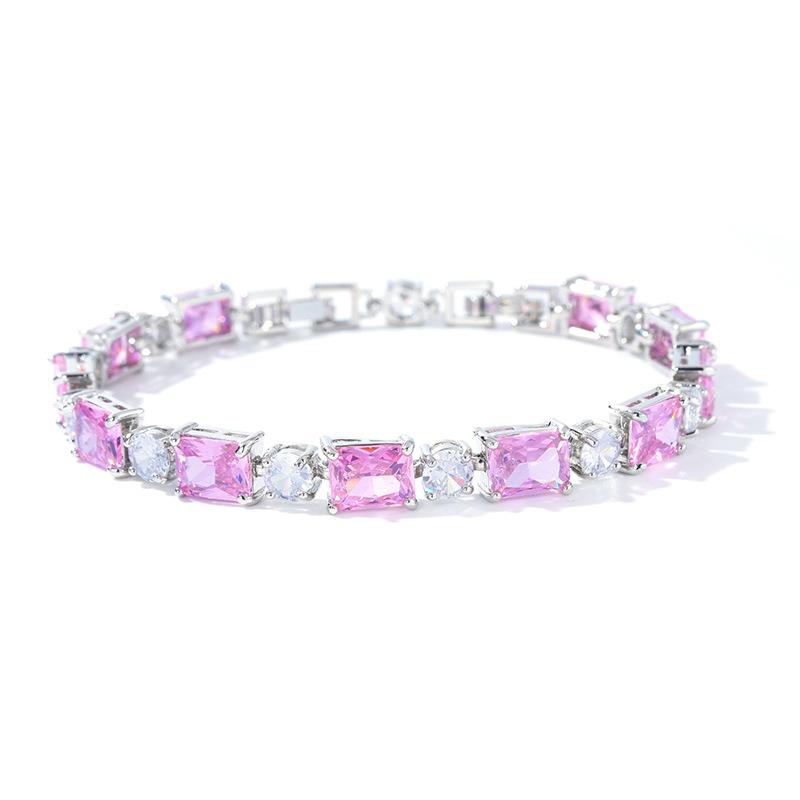 

Simple and Fashionable Colored Square Zircon Bracelet for Women Niche and High End