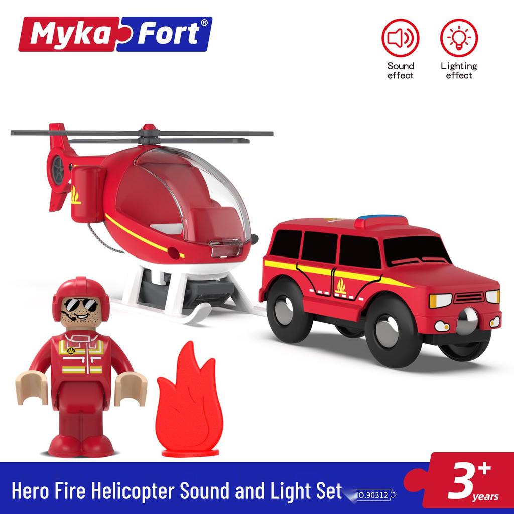 Sound & Light Track Car Police Station Fire Rescue Role-Play Toy for Kids