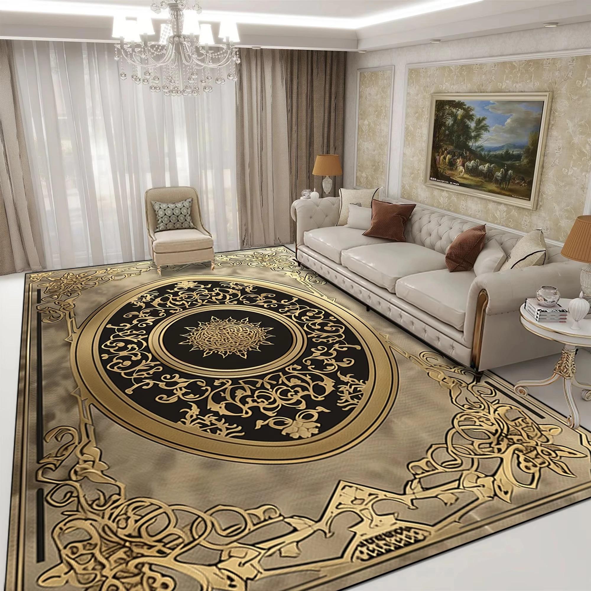 

Скандинавский Светлый Роскошный Золотой Ковер Гостиная Большая Площадь Дом Диван Стол Балкон Входной Ковер Спальня Декорация Противоскользящие Коврики 80x120cm-Felt