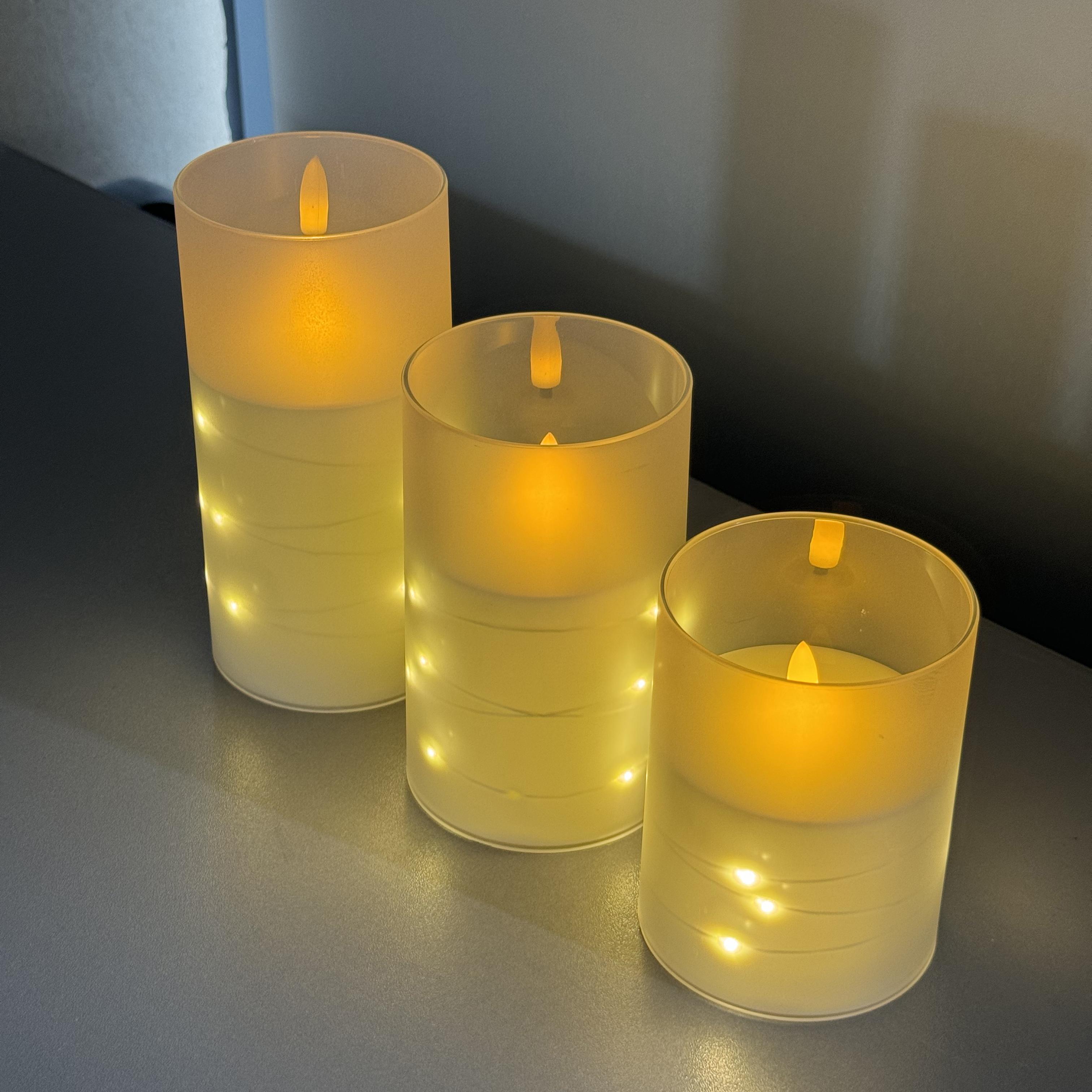 

3pcs electronic candle light waterproof simulation flameless candle LED remote control candle decoration candle festive atmosphe