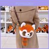 Ailurus Fulgens Cartoon Raccoon Kids Shoulder Bag With Plush Toy For Girls And Preschool Use