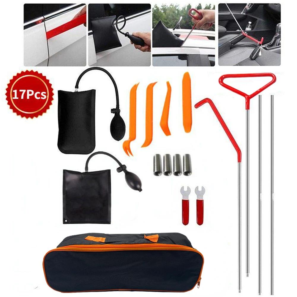 PWS New Open Car Door Tool Kit Inflatable Air Pump Auto Window Door Open Fixing Gripper Tools Long Reach Kits