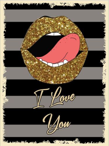 

I Love You Lips Metal Wall Plaque Art Vintage tin sign retro HappinessAluminum 20x30cm（7.8x11.8inch）