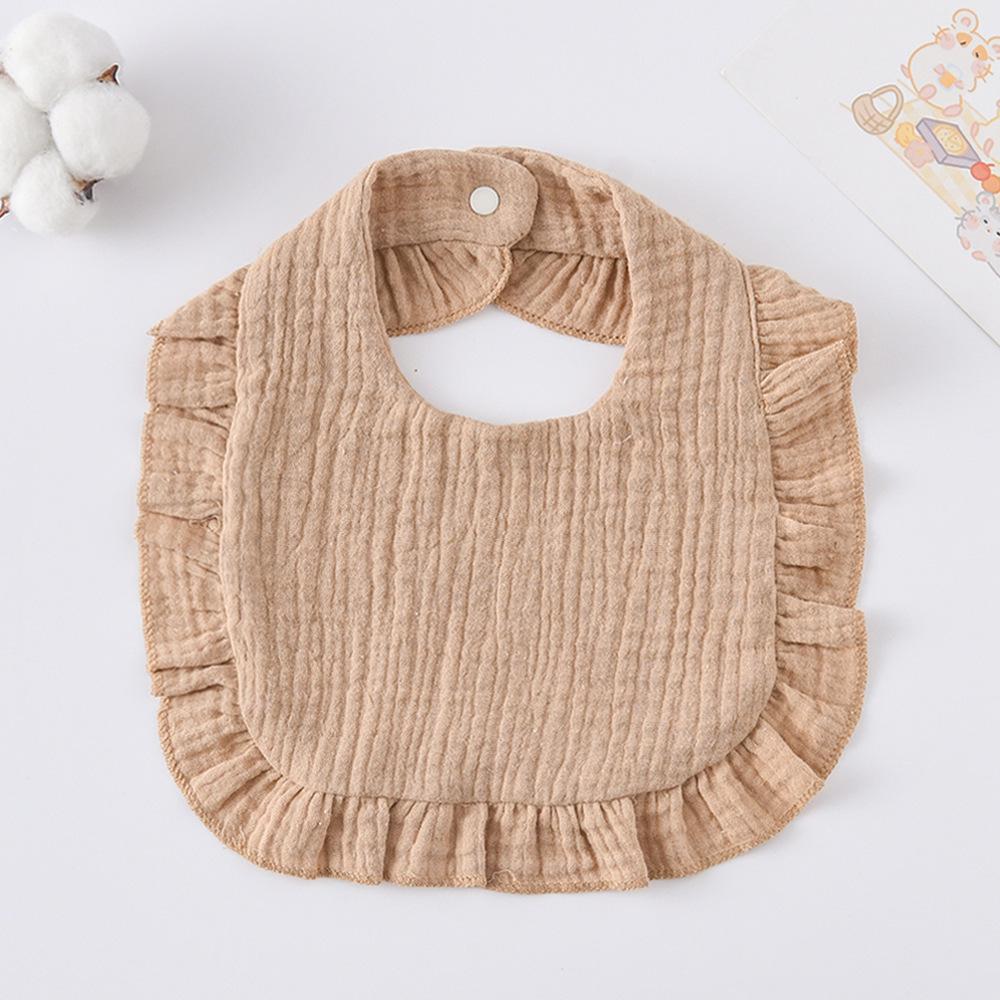 Ruffle Baby Drool Bibs: Pure Cotton Printed Lace Bibs