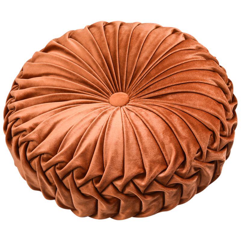 Rundes Bodenkissen aus Polyesterfaser, Kissen, Pouf, Überwurf, Heim-Sofa-Dekoration, luxuriöses europäisches rundes einfarbiges plissiertes Bodenkissen