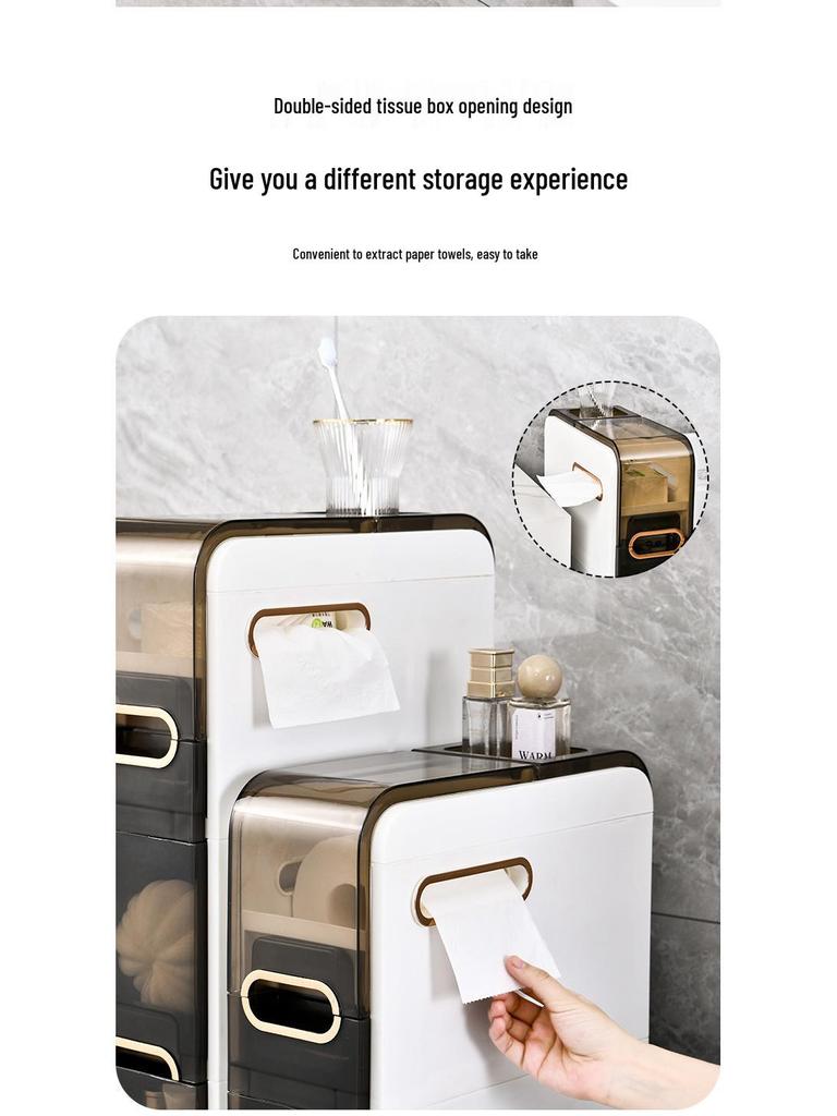 Mehrzweckiger, beweglicher Badezimmer-Lagerregalwagen, keine Installation erforderlich