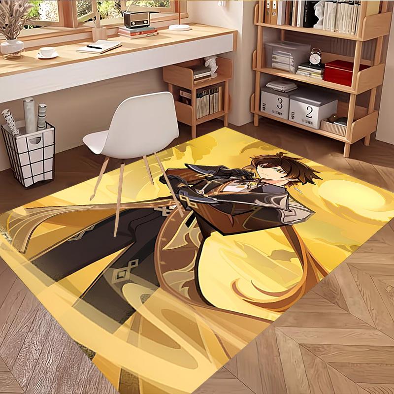 Genshin Impact Print Rug, Washable Floor Carpet, For Entryway Dorm Laundry Room Office Study, Home Decor Birthday Christmas Gift