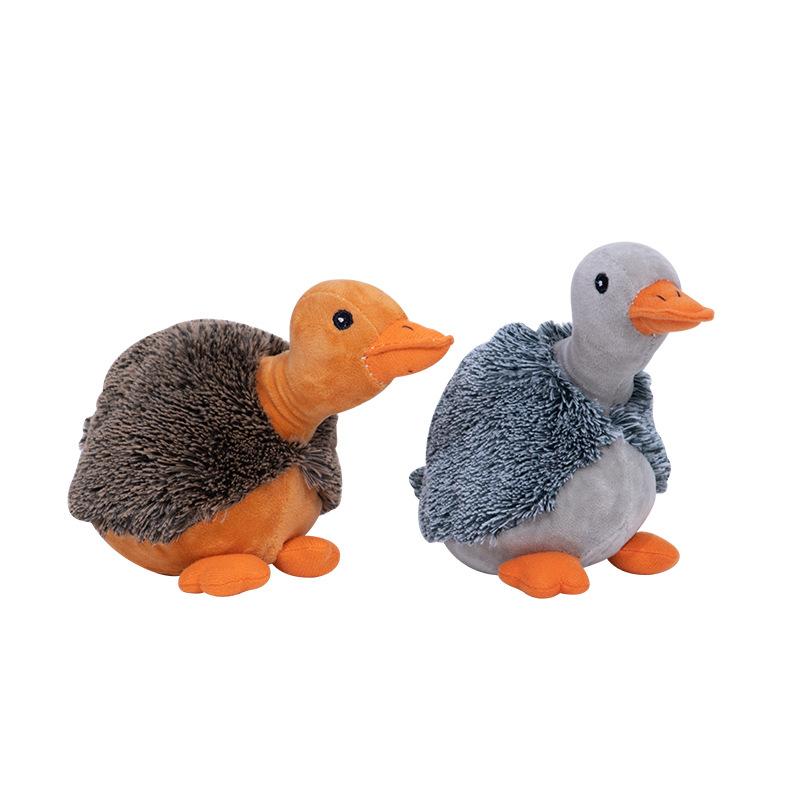 Cute Plush Duck Dog Cat Toy, Interactive Soft Plush Duck Pet Toy, Chewable Squeaky Pet Toy for Dogs Cats Puppy Kitten Play Gift