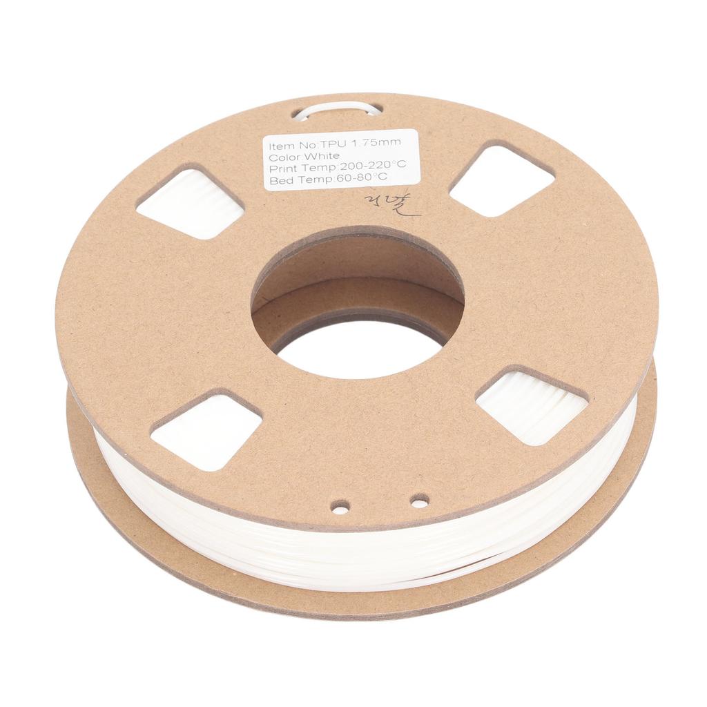 3D Printer Filament 1.75mm Flexible TPU Filament Bundle High Accuracy 95A Soft 3D Printer Consumable White