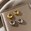 925 Silver Vintage Gold Round Earrings For Women Trendy Earring Jewelry Prevent Allergy Party Accessories Gift