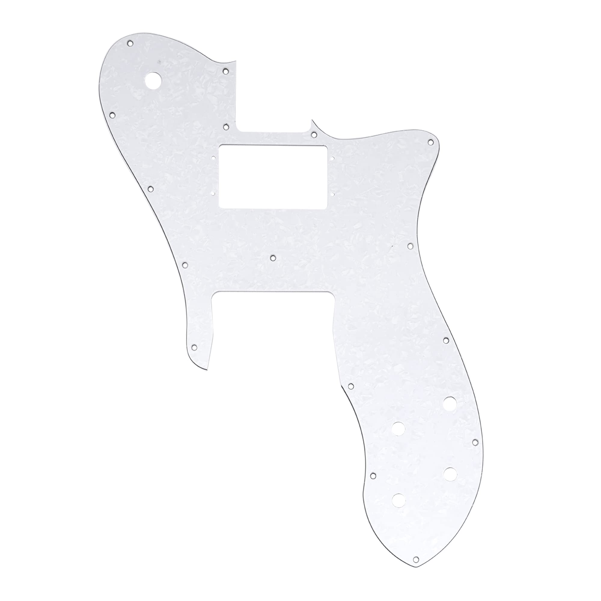 

Musiclily Pro 16-Hole Wide Range Humbucker Pickguard, USAMexico, for Fender 72 Telecaster Custom Electric Guitars, White Pearl, 4-Piece Set