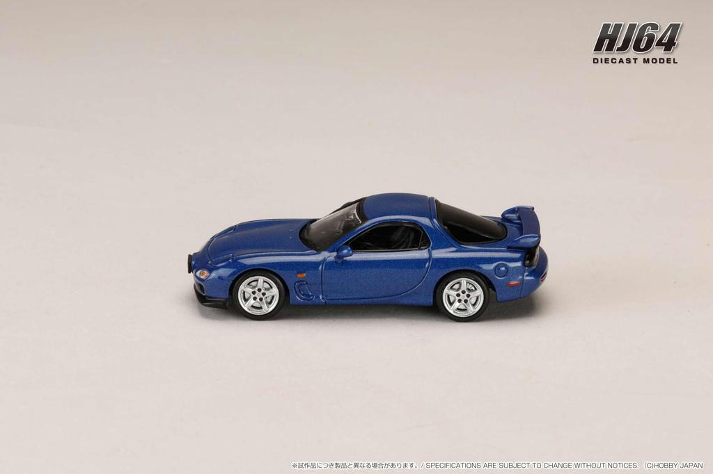 Mazda TYPE R Bathurst with Engine Display Innocent Blue Mica 1/64 RX-7 (FD3S) Model,