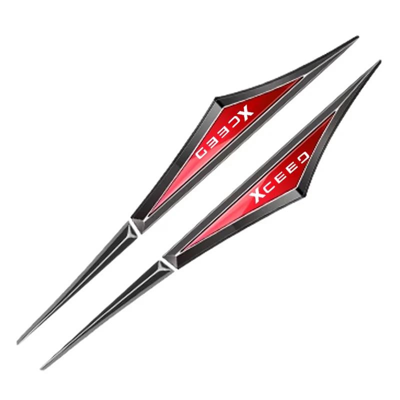 NCUD9 2pcs Metal Car Side Fender Badge Decal For KIA XCEED Logo Alloy Bumper Sticker Modified Styling Vehicle Decoration Accessories