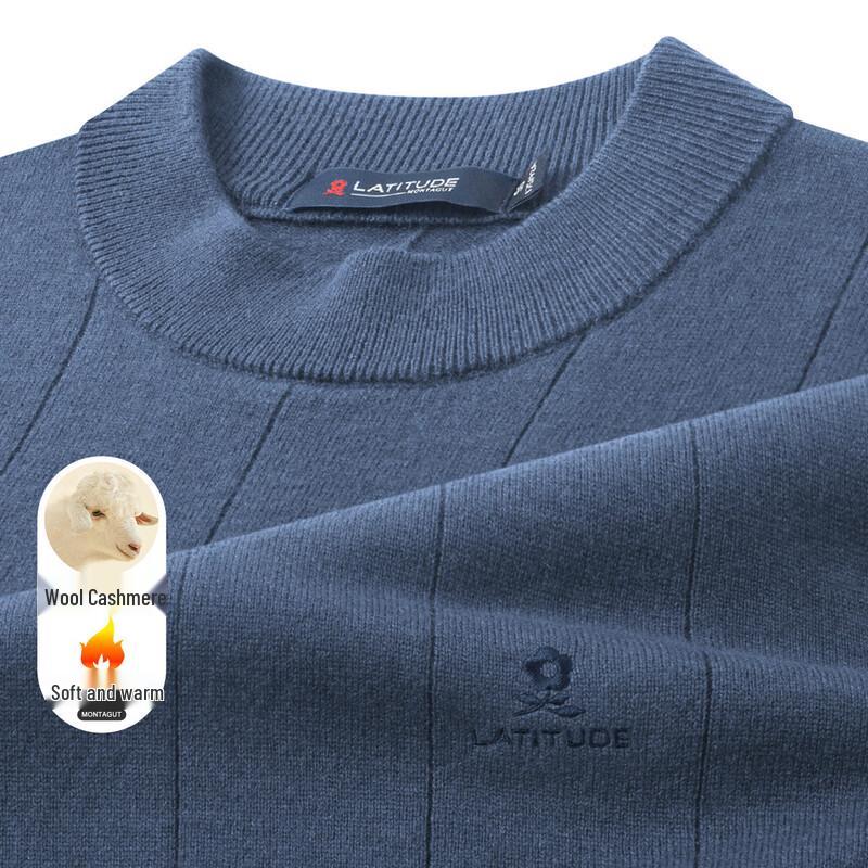 MONTAGUT Men's Cashmere Blend Crew Neck Sweater