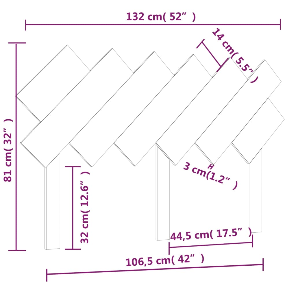 Vidaxl Wezgłowie Łóżka, Białe, 132X3X81 Cm, Lite Drewno Sosnowe