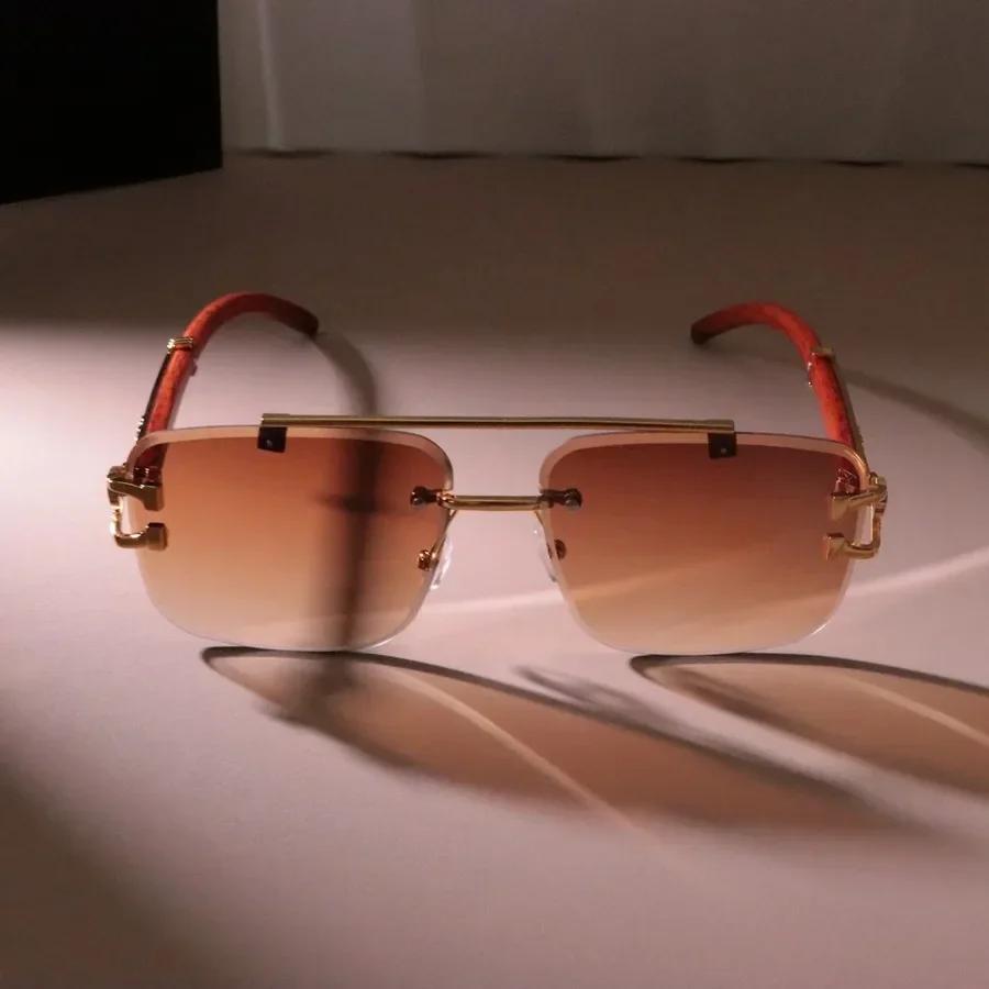 Frameless Square Sunglasses Women Men Designer Brand UV Protection Mirror Lens Classic Style Oculos De Sol