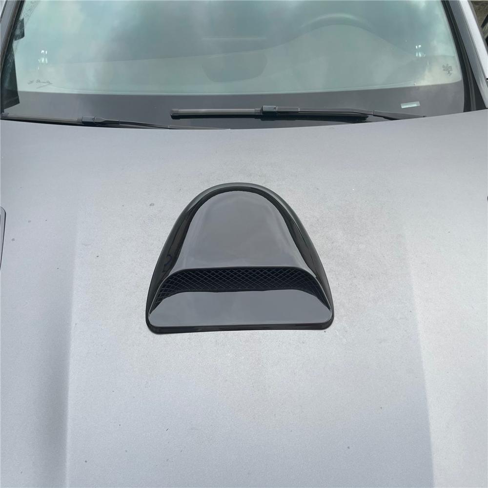 Decorative Air Flow Intake Hood Scoop Vent Bonnet Cover Glossy Black Universal