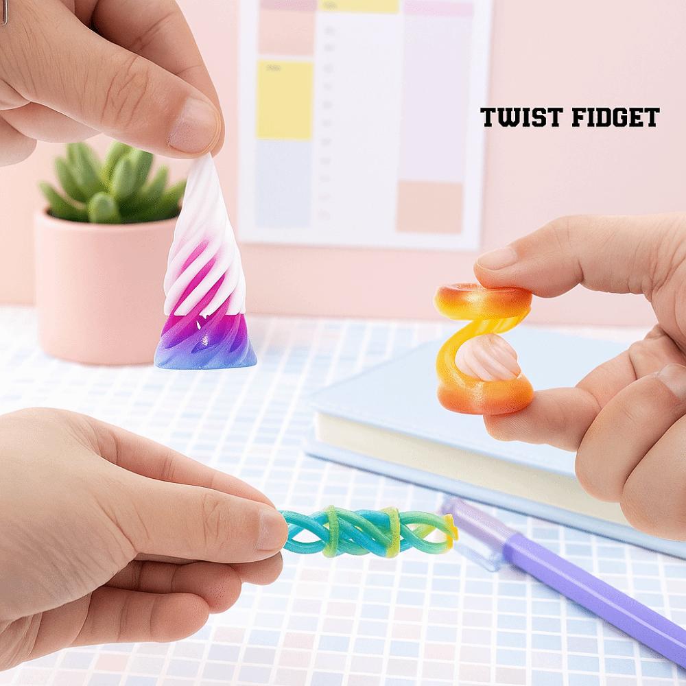 Passthrough Sculpture 3D Printed Spiral Cone Toy Decorative 3D Printed Rotating Pyramid  Halloween