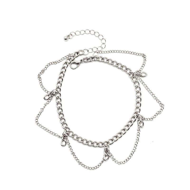 

Fashion Personality Versatile Wave Tassel Cheap Foot Accessories Women s Bohemian Street Shoot Anklet серебряный