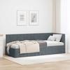 Corner Bed Frame with Headboard Dark Grey 80 Cm X 200 Cm Velvet