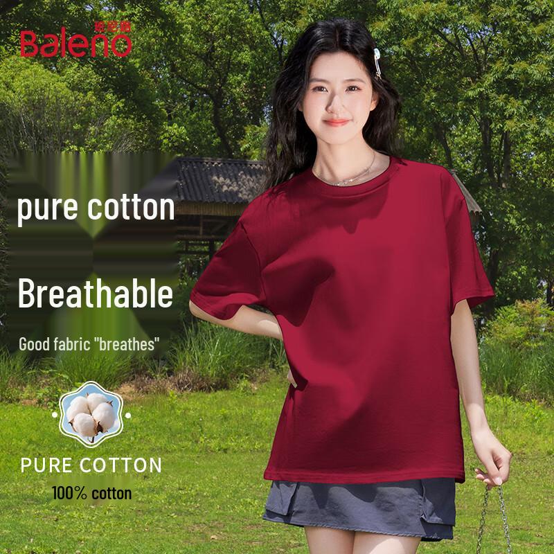 Baleno Women s 2025 Summer Pure Cotton Loose Fit T-Shirt XL