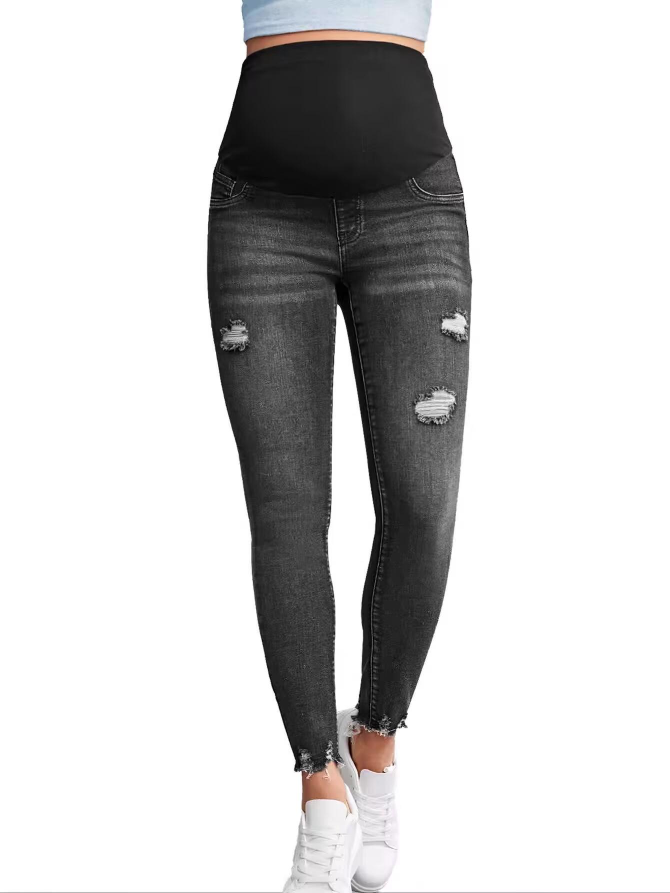 

Европейские и американские джинсы для беременных с высокой талией и поддержкой живота - эластичные, с эффектом лифтинга бедер, новый стиль для беременных женщин. L (65-75 kg)