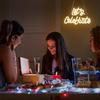 Let’s Celebrate Neon Sign, Dimmable LED Light for Wall Decor, USB Powered, Aesthetic Decoration for Home, Bar, Bistro, Club, Party Birthday Wedding