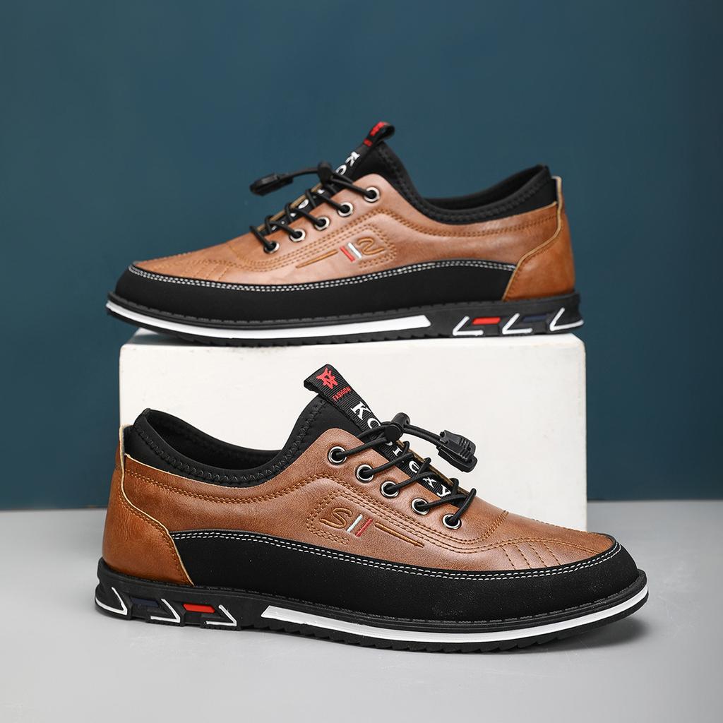 Outdoor British Casual Single Shoes Leather Shoes Formal Shoes New Men Loafers Leather Shoes Men Comfortable Low-top Oxford Shoe