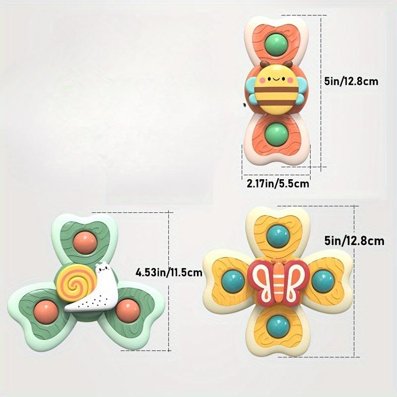Colorful Suction Cup Spinning Top Toys Fun Insect,Nature Themed Spinners for Windows, Baths, and Travel Perfect Sensory Gift for Youngsters