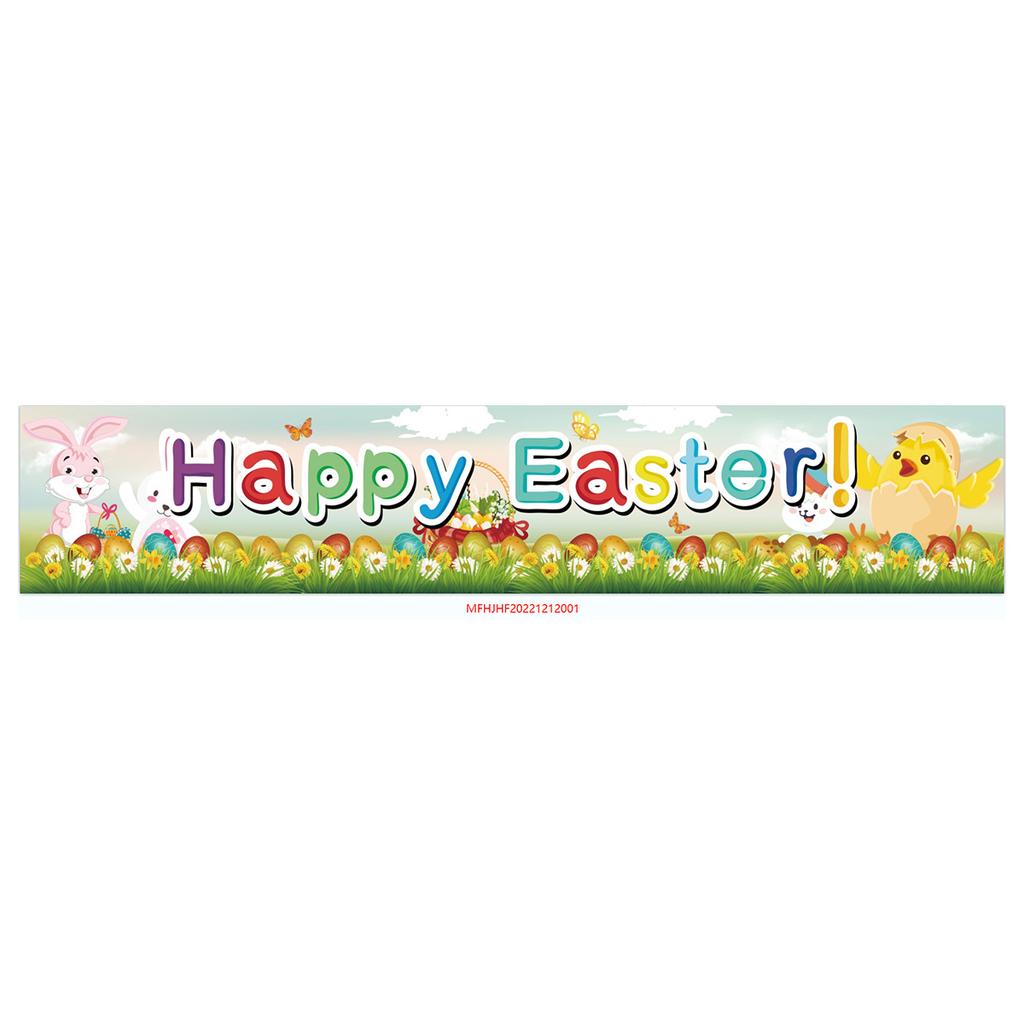 300 * 50Cm Easter Courtyard Porch Fence Decorative Banner Rabbit Egg Poster Custom