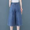 Five-point Jeans Loose Straight High Waist 2025 New Wide-leg 7-point Trousers Women Casual Thin Medium-sized Pants
