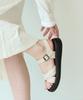 Spur Real Leather Pleats Sandal 4Cm -Us9055 (2Color)