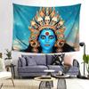 Kosmische Kali Ma Hindu-Göttin der Zerstörung Wandteppich Kunst Ästhetische Wandteppiche für Wohnzimmer Schlafzimmer Wandtuch Wandbehang