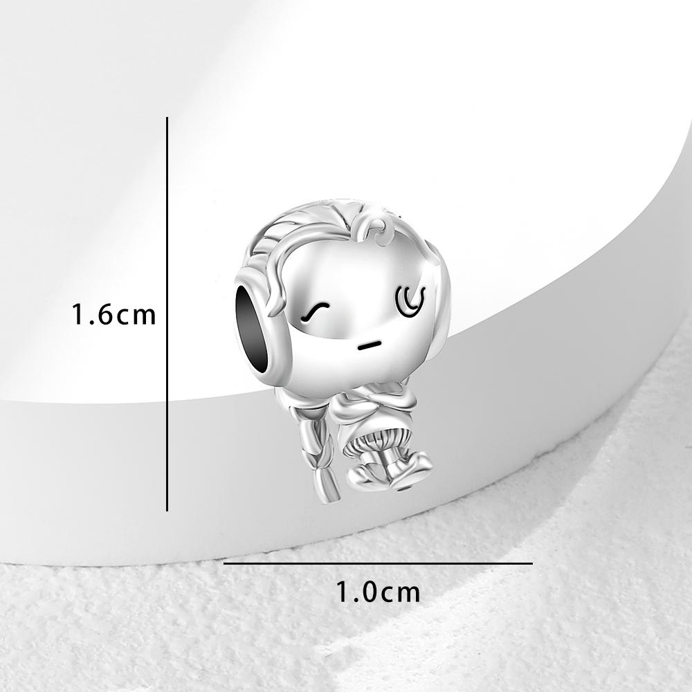 S Copper Prince And Princess Smiling Face Hat Charm Fit Original Bracelet Accessories Women Jewelry
