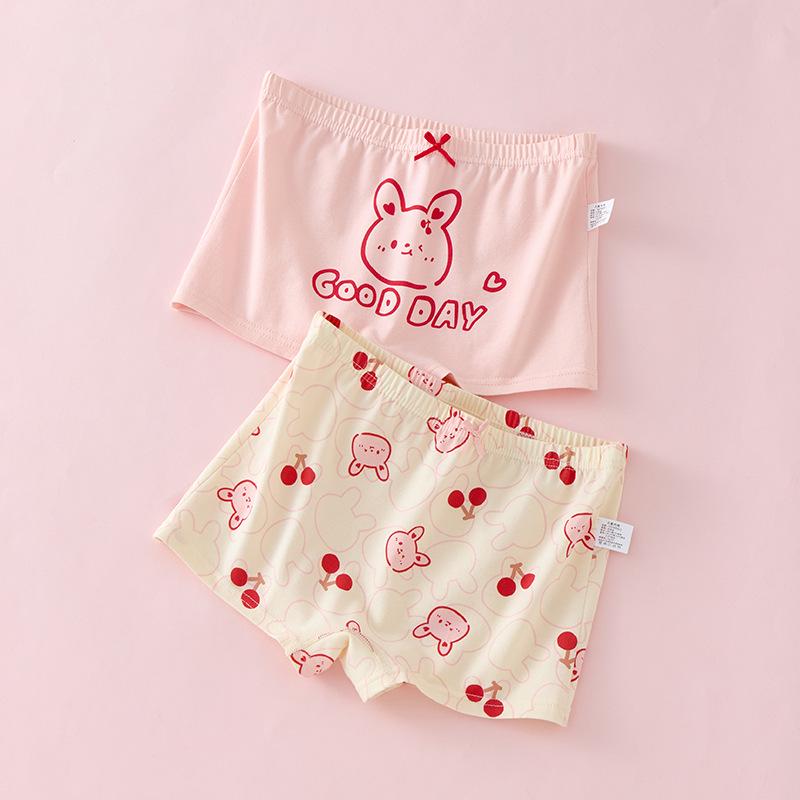 Girls' Pure Cotton Antibacterial Boxer Briefs for Kids - No Wedgie Design