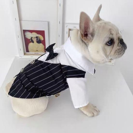 Pet Suit Bowtie Short Sleeve Cat Outfit Dog Wedding Suit Formal Shirt for Small Dogs