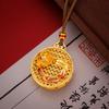 Meier Guochao high temperature enamel filigree cut out pendant sand gold ancient gold butterfly lotus compass necklace