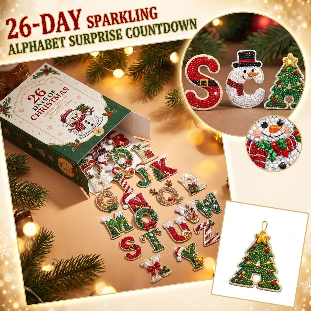Christmas Advent Calendar with 26 Santa Hanging Ornaments for Holiday Countdown Decor