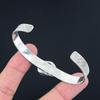 Trillion Owyhee Blue Opal Gemstone 925 Silver Wife Art Deco Boho Bangle Jewelry