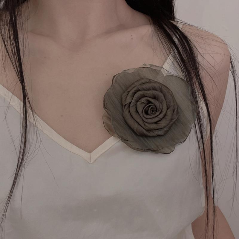 Elegant Flower Brooch Hair Clip Flower Hairpin Stylish Accessory Fashion Lapel Pin Headpieces Gift for Fashion Lover