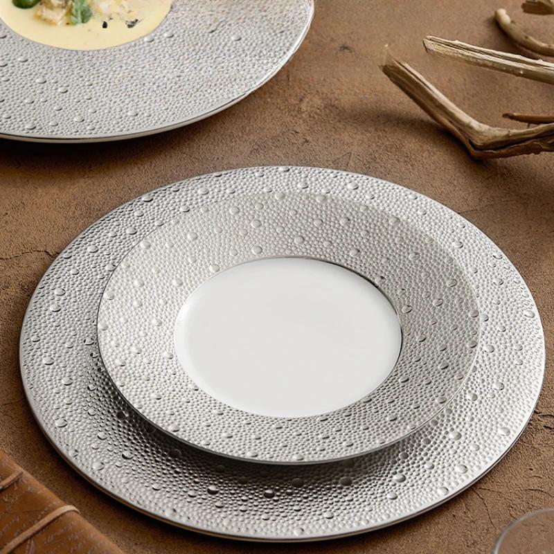 Creative Meteor Planet Round Ceramic Dinner Plate Exquisite Dessert Steak Plate Home Cooking Dishes Dining Room Cutlery Kitchen
