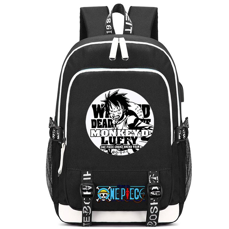 Anime One Piece Charge Versatile Bag Document Bag for Boy Girl Back To School Book Bag Large Capacity Student Goku Bag Men Women Leisure Travel Bag
